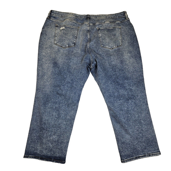 A.N.A Curvy High Rise Distressed Straight Jeans Plus Size 28W Stretch Denim Blue - Picture 2 of 13